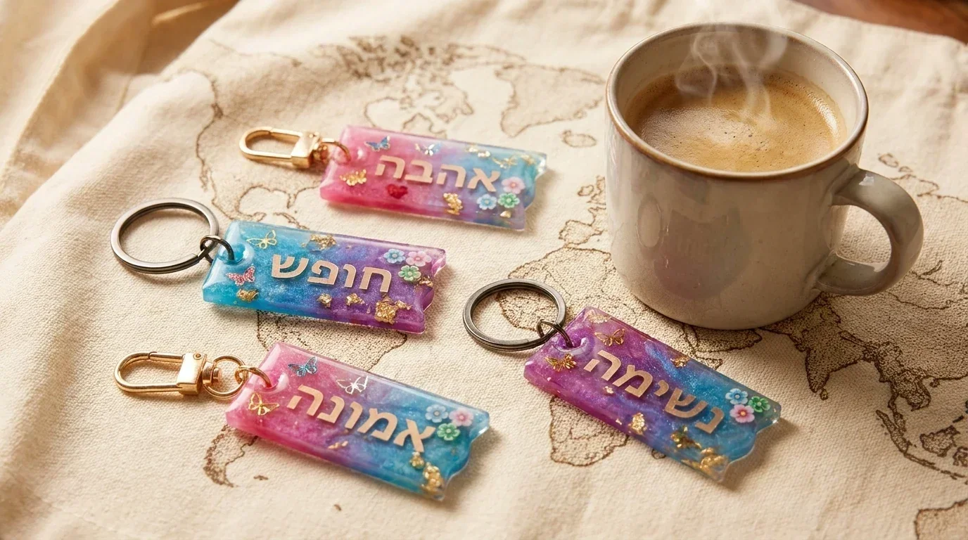 מחזיק מפתחות מותאם אישית עם מילה מעצימה